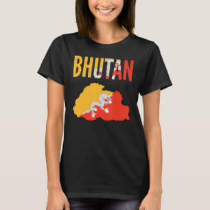 Bhutanese   Bhutan Country Map Flag T-Shirt