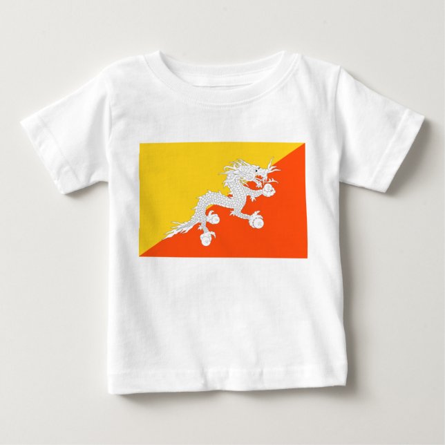Bhutanese Flag (Bhutan) (Thunder Dragon) Baby T-Shirt (Front)