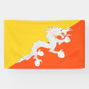Bhutanese Flag (Bhutan) (Thunder Dragon) Banner