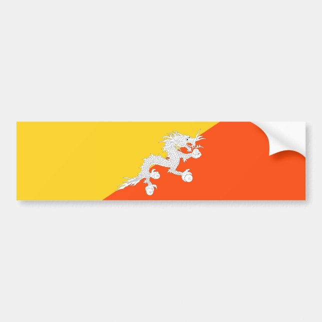 Bhutanese Flag (Bhutan) (Thunder Dragon) Bumper Sticker (Front)