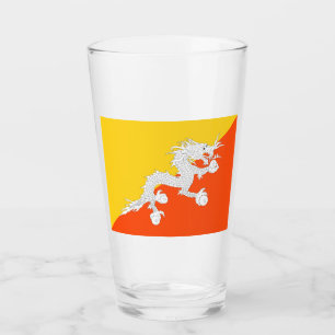 Bhutanese Flag (Bhutan) (Thunder Dragon) Glass