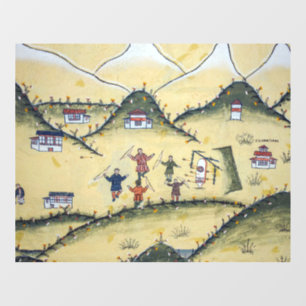 Bhutanese house with archery paintings - Bhutan