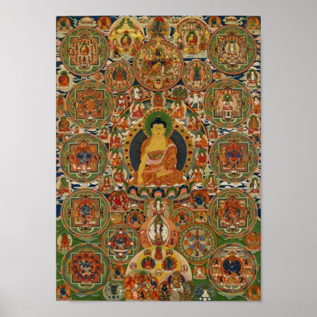 Bhutanese painted complete mandala poster (Front)