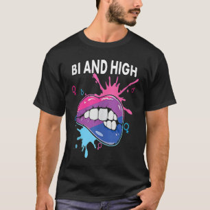 Bi And High Bisexual Rainbow Pride March Bisexuali T-Shirt