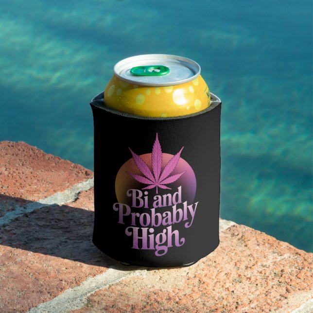 Bi And Probably High Bisexual Pride Flag LGBT Weed Can Cooler (In Situ Pool)