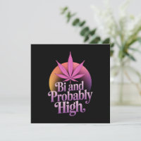 Bi And Probably High Bisexual Pride Flag LGBT Weed
