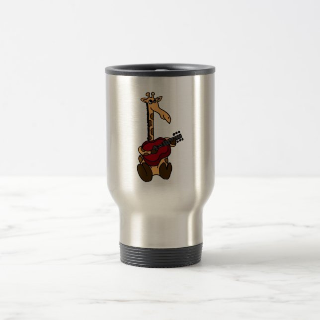 BI- Awesome Giraffe Playing Guitar Travel Mug (Center)