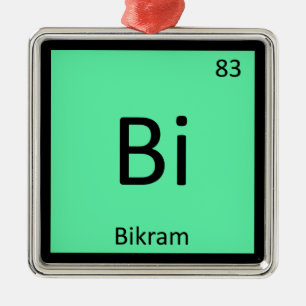 Bi - Bikram Yoga Chemistry Periodic Table Symbol Metal Tree Decoration