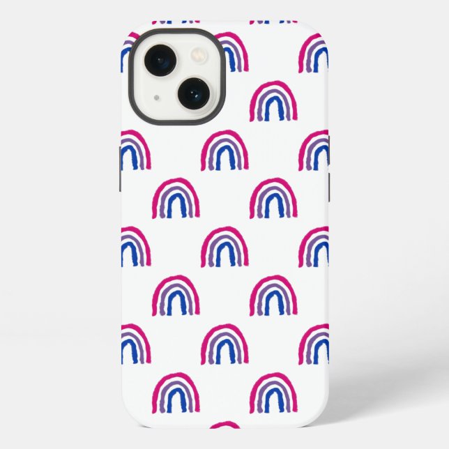 Bi Bisexual Pride Painted Crayon Rainbow iPhone Case (Back)