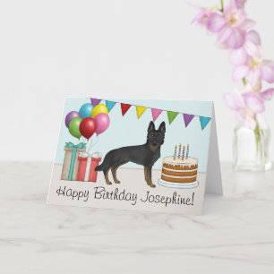 Bi-Black German Shepherd Colourful Happy Birthday Card