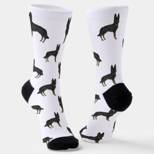 Bi-Black German Shepherd Cute Cartoon Dog Pattern Socks