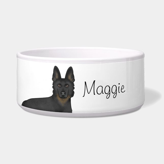 Bi-Black German Shepherd Dog Head Custom Name (Front)