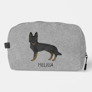 Bi-Black German Shepherd Dog With Any Name Grey Dopp Kit
