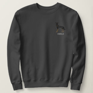 Bi-Black German Shepherd Dog With Custom Text Sweatshirt