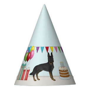 Bi-Black German Shepherd GSD Dog Colourful Birthda Party Hat
