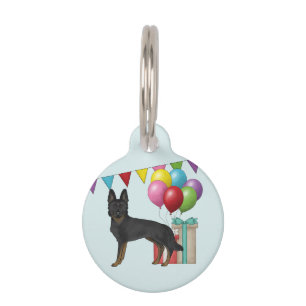Bi-Black German Shepherd GSD Dog Colourful Birthda Pet Tag