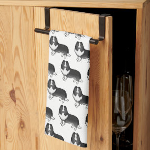 Bi-Black Shetland Sheepdog Cartoon Dog Pattern Tea Towel