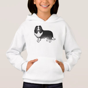 Bi-Black Shetland Sheepdog Cute Cartoon Dog