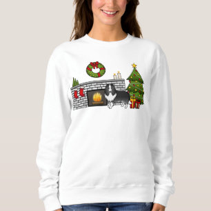 Bi-Black Shetland Sheepdog Dog In A Christmas Room Sweatshirt