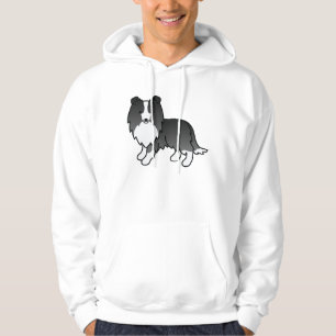 Bi-Black Shetland Sheepdog Sheltie Cartoon Dog Hoodie