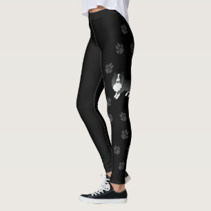 Bi-Black Shetland Sheepdog Sheltie Cartoon Dog Leggings