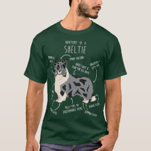 Bi Blue Sheltie Shetland Sheepdog Anatomy T-Shirt