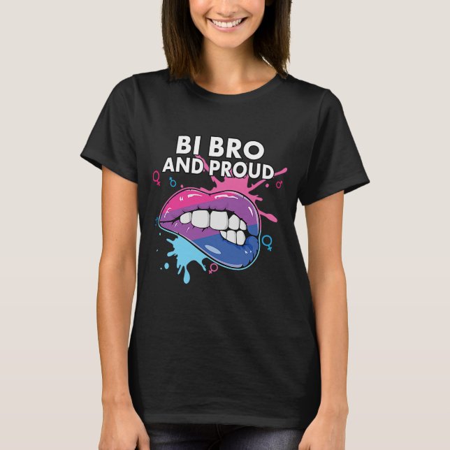 Bi Bro And Proud Bisexual Rainbow Pride Bisexualit T-Shirt (Front)