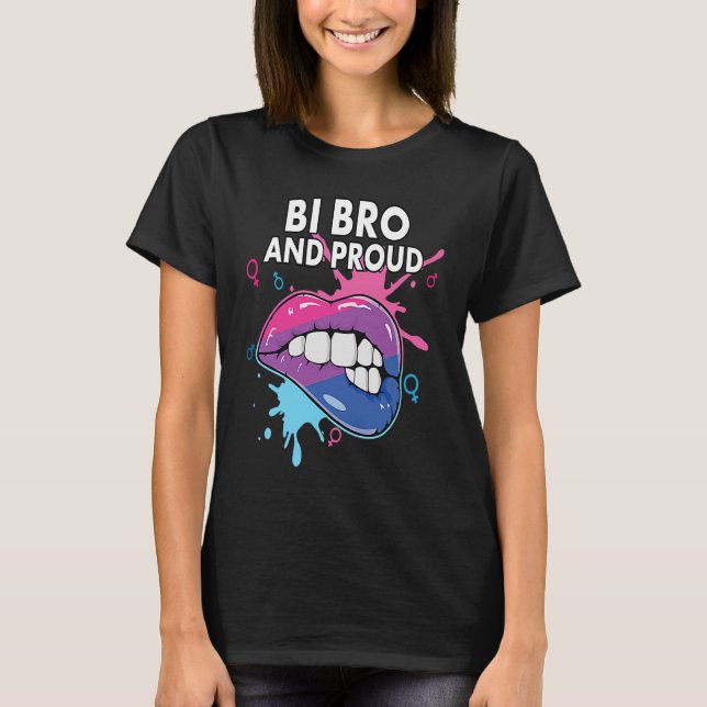 Bi Bro And Proud Bisexual Rainbow Pride Bisexualit T-Shirt (Front)