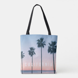 Bi-Coastal New York California Pink Blue Sunset Tote Bag