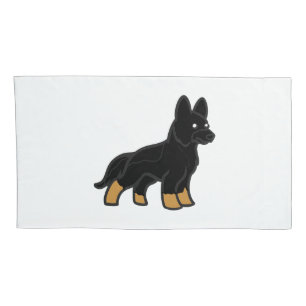 Bi Colour German Shepherd Cartoon Pillowcase