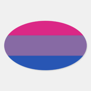 Bi Flag Flies For Bisexual Pride Oval Sticker
