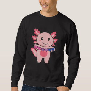 Bi Flag No Gender Pride Lgbtq Axolotl Sweatshirt