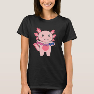 Bi Flag No Gender Pride Lgbtq Axolotl T-Shirt