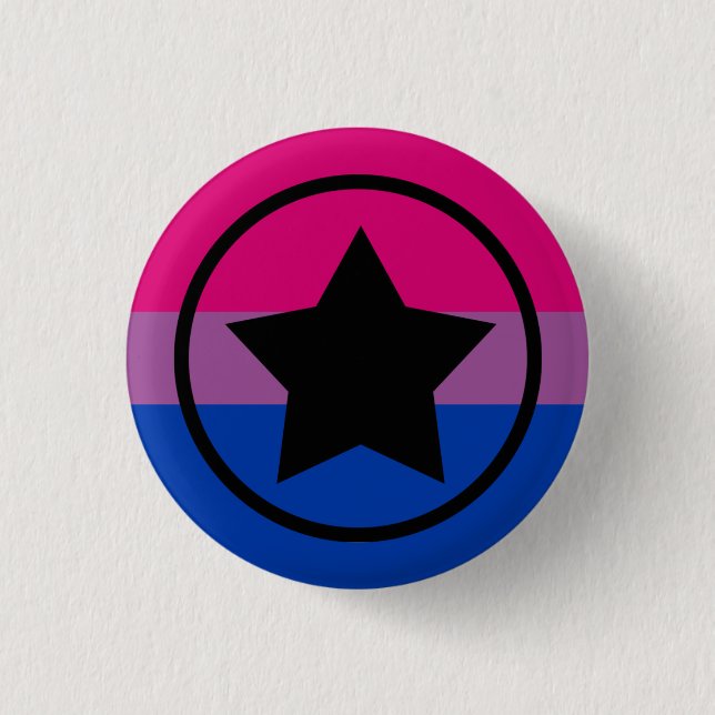 Bi Flag Star in a Circle 3 Cm Round Badge (Front)