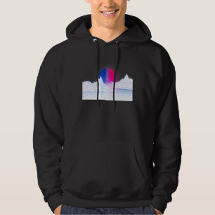 Bi Flag Sunset On White Bg 90s 80s Aesthetic Bisex Hoodie