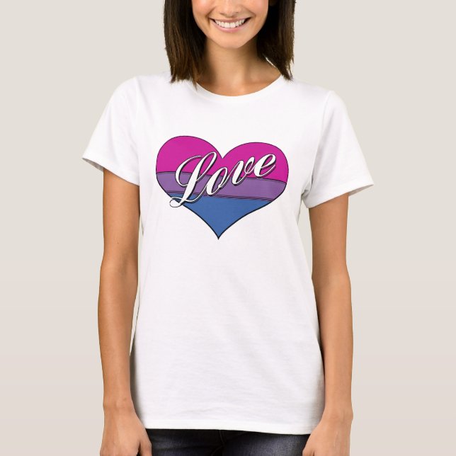 Bi Love Heart T-Shirt (Front)