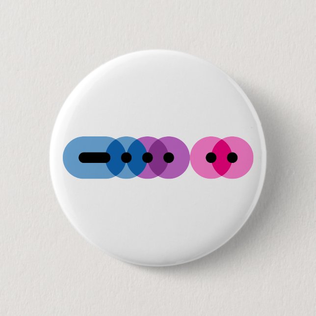 Bi Morse Code Bar Button (Front)