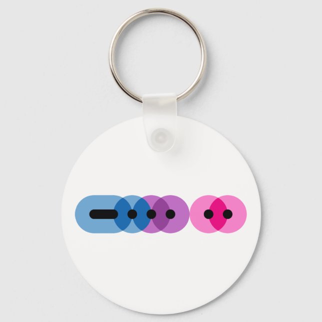 Bi Morse Code Bar Keychain (Front)
