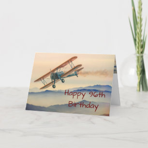 Bi-Plane From One Vintage Model  96th  Birthday Card