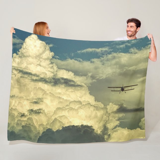 BI-PLANE in the CLOUDS Fleece Blanket (In Situ)