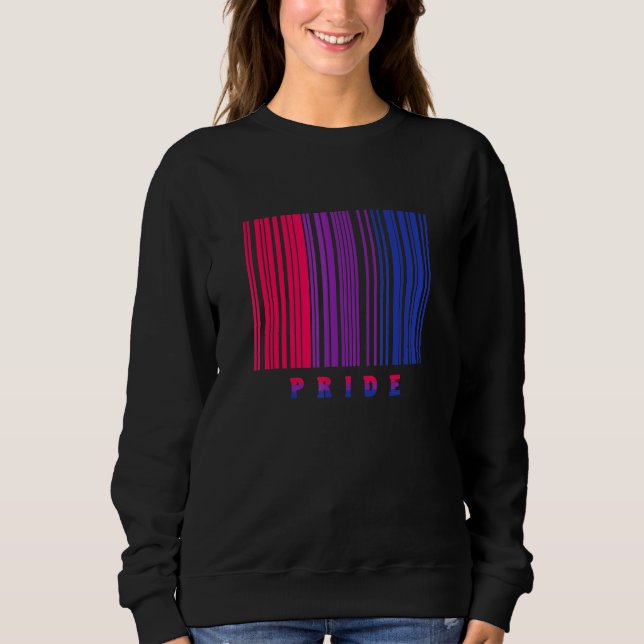 Bi Pride Barcode Bisexual Flag Lgbtq Month Ally Bi Sweatshirt (Front)