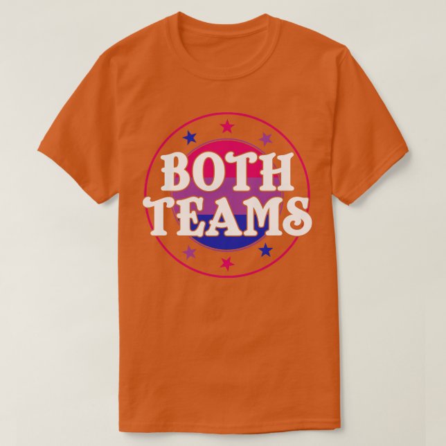 Bi Pride Both Teams Funny Bisexual LGBT T-Shirt (Design Front)