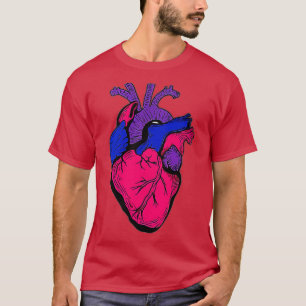 Bi Pride Flag LGB Party Retro Heart Gift T-Shirt