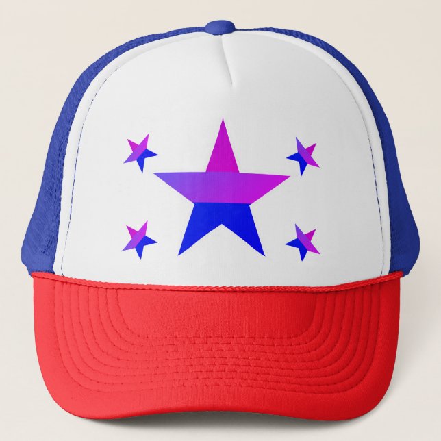 Bi Pride Flag Stars Trucker Hat (Front)