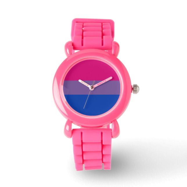 Bi Pride Flag Watch (Pink Glitter) (Front)