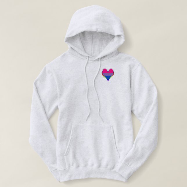 Bi Pride Heart Hoodie (Design Front)