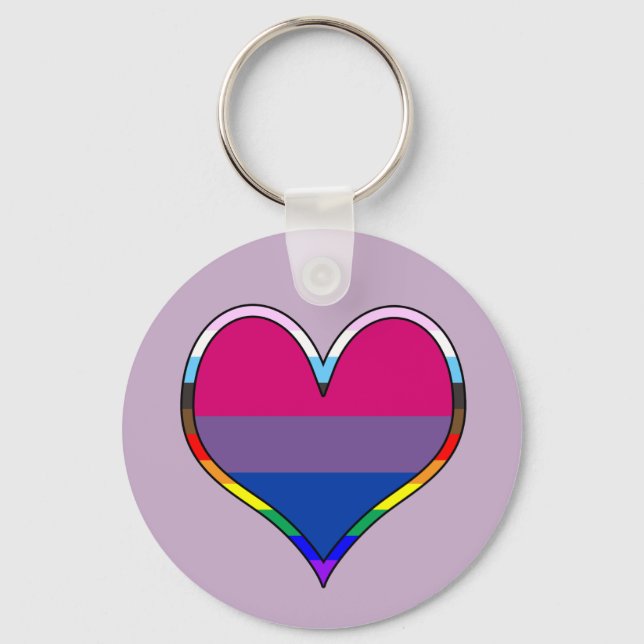 Bi Pride Heart Keychain (Front)