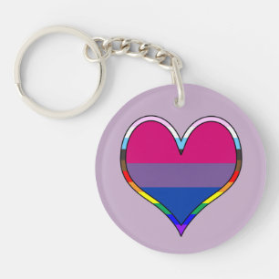 Bi Pride Heart Keychain