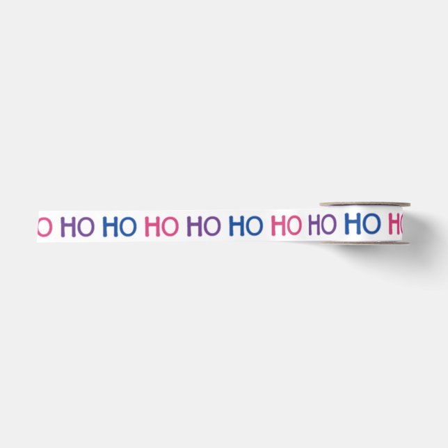 Bi Pride Ho Ho Ho Ribbon Satin Ribbon (Front)