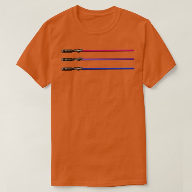 BI PRIDE LIGHTSABERS T-Shirt (Design Front)